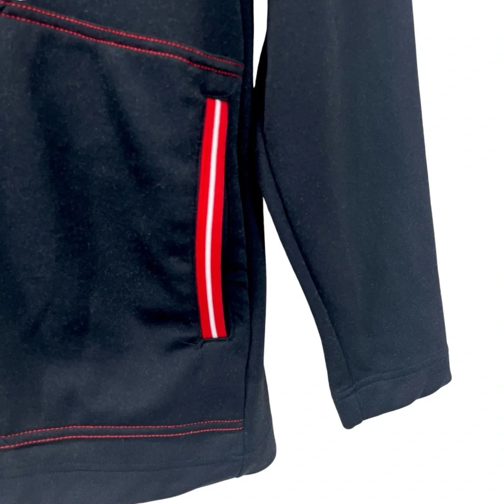 Jordan | Men Large | Vintage Black & Red Full Zip Hooded Jacket Spellout Jumpman